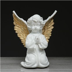 Статуэтка "Ангел с крыльями", бело-золотой, 35 см